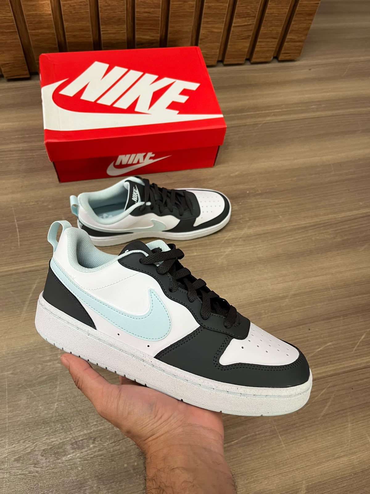 Nike Court Borough Low GS Recraft Anthracite White Glacier Blue - Imagem 2
