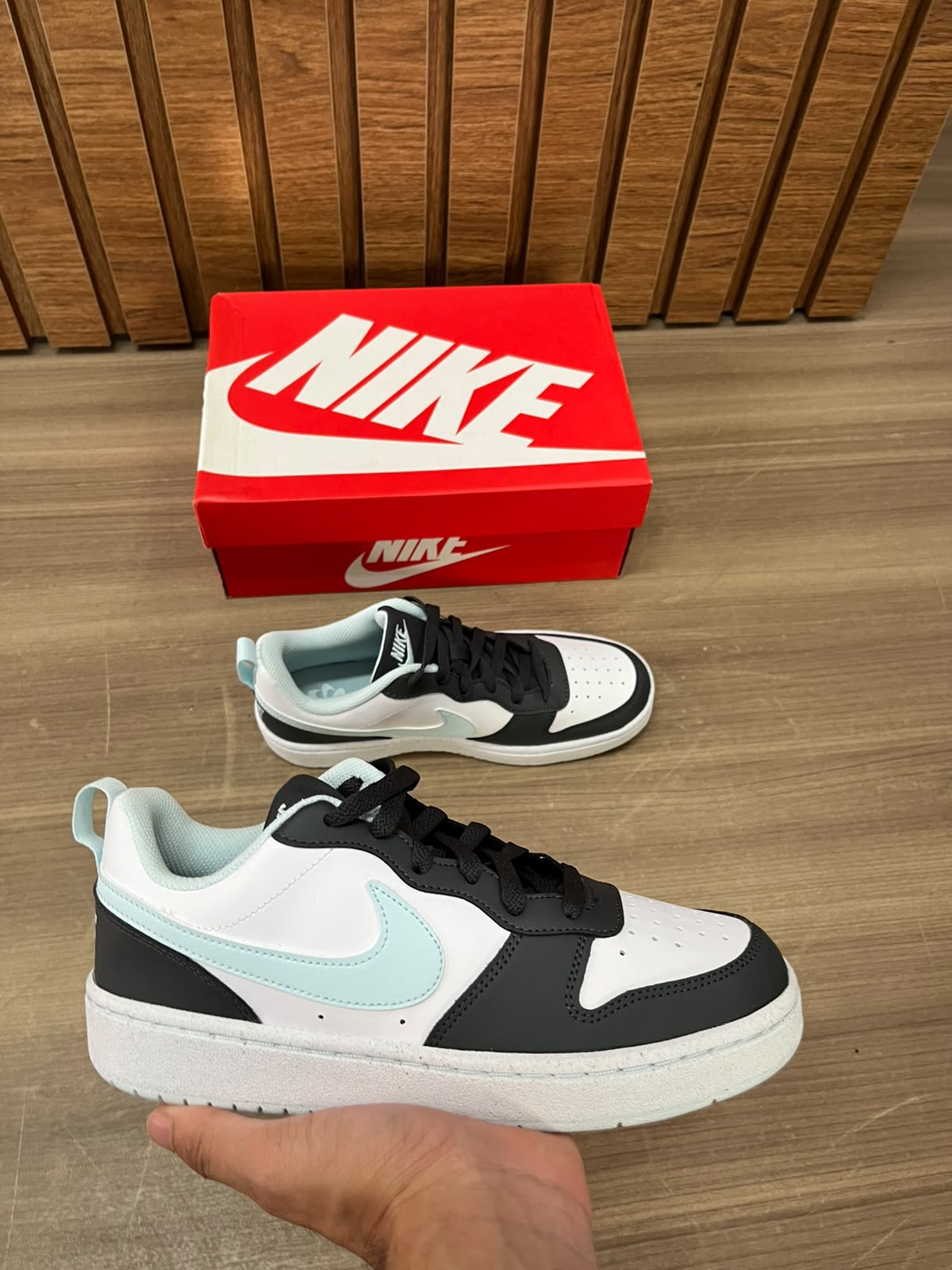 Nike Court Borough Low GS Recraft Anthracite White Glacier Blue