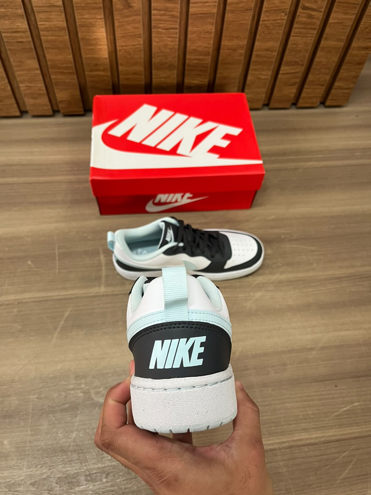 Nike Court Borough Low GS Recraft Anthracite White Glacier Blue - Imagem 4