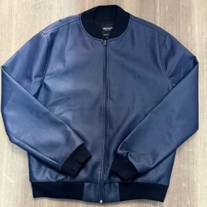 Jaqueta Bomber Couro Padrão Zara