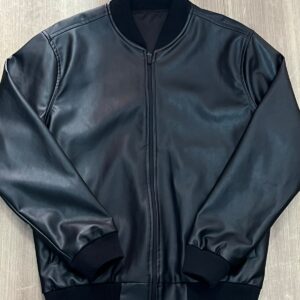 Jaqueta Bomber Couro Padrão Zara